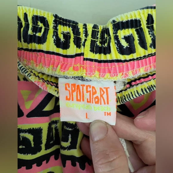Vintage 80’s/90’s Spot Sport European Beach  Shorts Large Neon Surf Skater - Picture 5 of 9